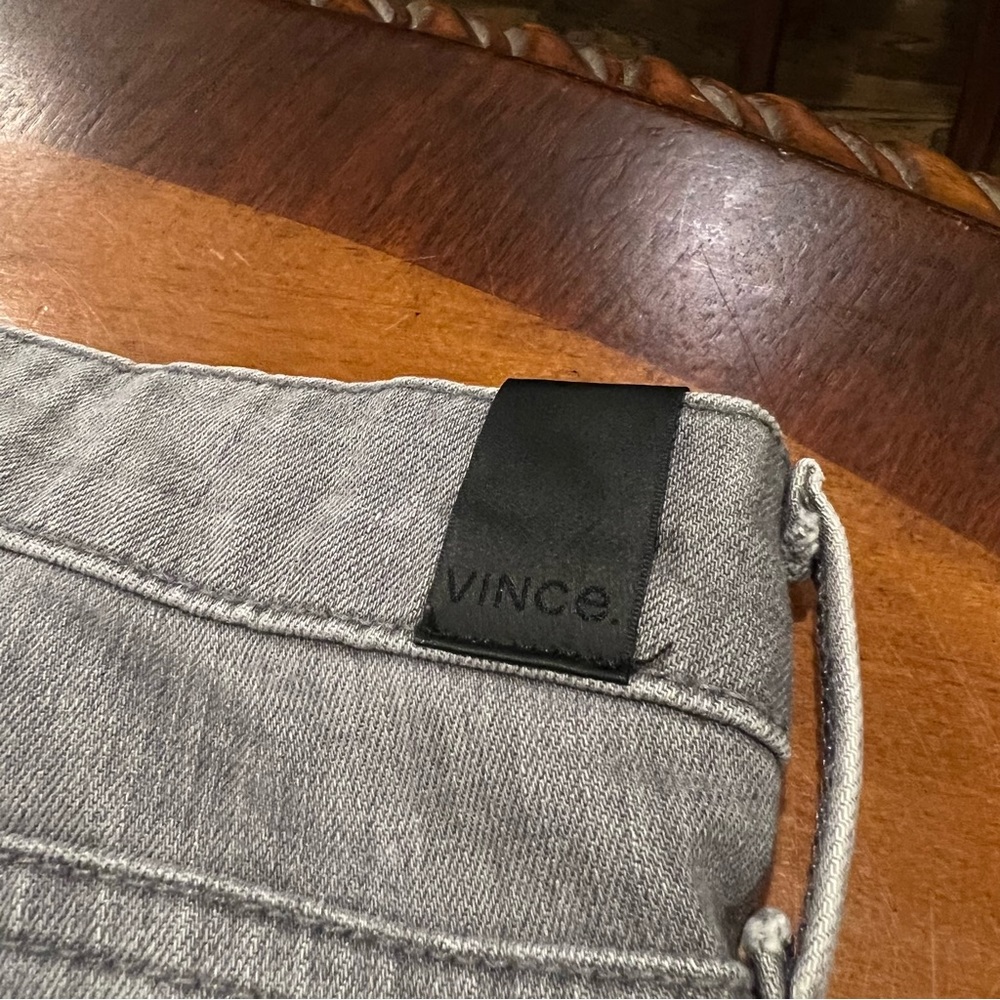 VINCE Dylan Skinny Jean Destructed Dark Gray Wash Size 30 Designer Full Length - Picture 10 of 16